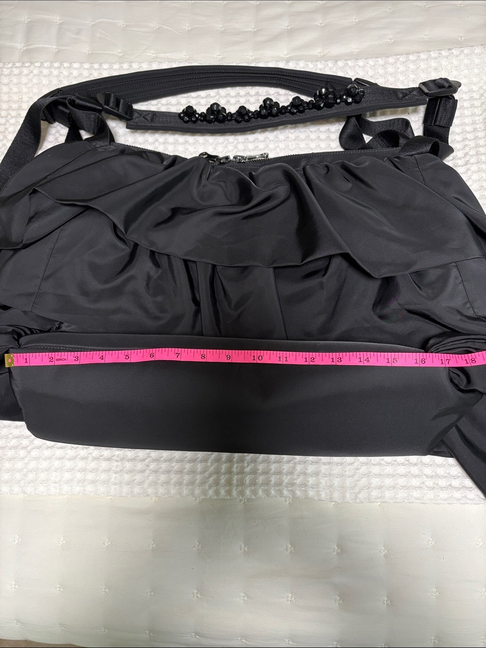 Simone Rocha Black Ruffled Shoulder Bag with Beaded strap - Picture 11 of 13
